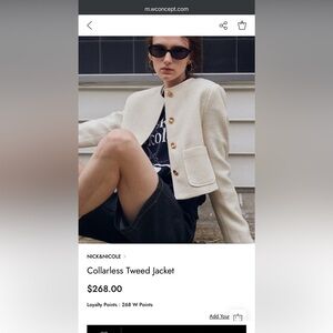 Korean Nick Nicole cropped Jacket Cream